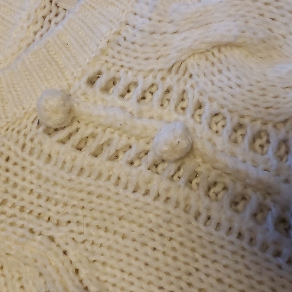 Old Navy cream cable knit/loose weave wool blend sweater XS - Picture 2 of 3